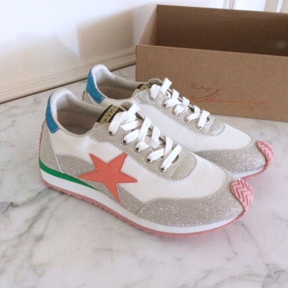 Vintage Havana Shooter 11 Women’s Retro Sneakers! NIB! Silver Peach Glitter Sz 9